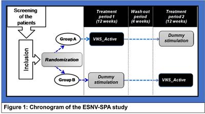 Randomized Cross Over Study Assessing the Efficacy of Non-invasive Stimulation of the Vagus Nerve in Patients With Axial Spondyloarthritis Resistant to Biotherapies: The ESNV-SPA Study Protocol